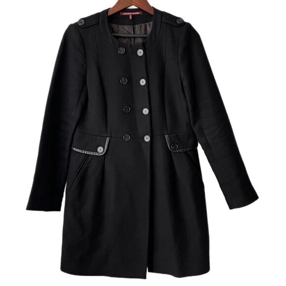 Comptoir Des Cotonniers Polanoco Military Wool Blend Black Jacket - Picture 6 of 6